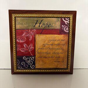 Hope Scripture Wood Framed Religious Wall Art Inspirational Home Decor